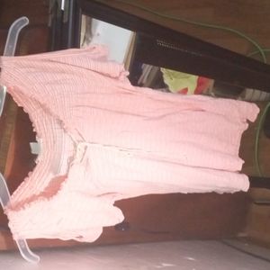 Pink with white strips. Tru self. Medium. Off shoulders